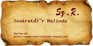 Szekretár Relinda névjegykártya